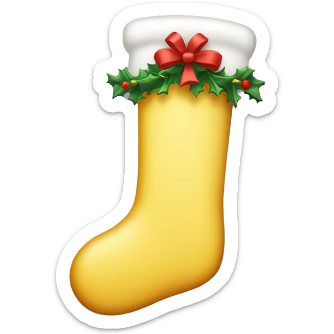 Yellow Christmas stocking  sticker