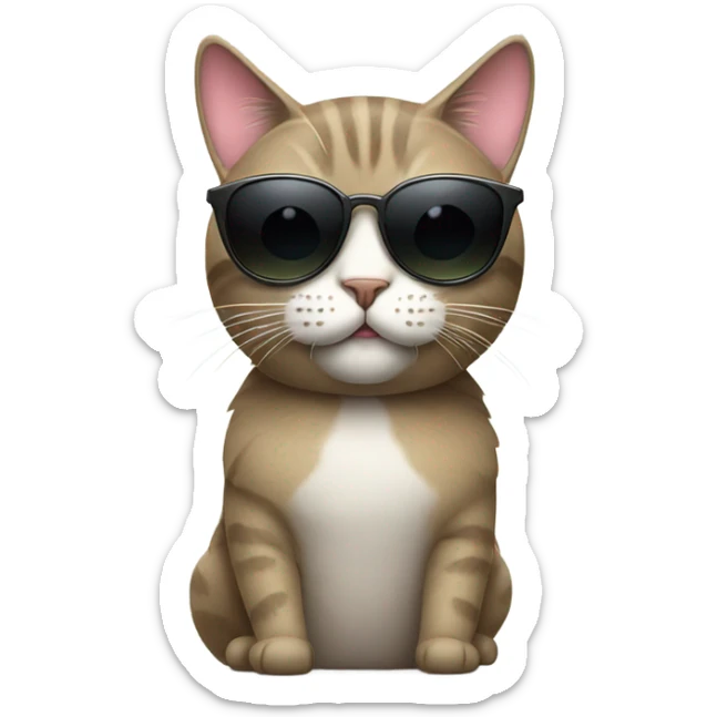 Cat with sunglasses sticker