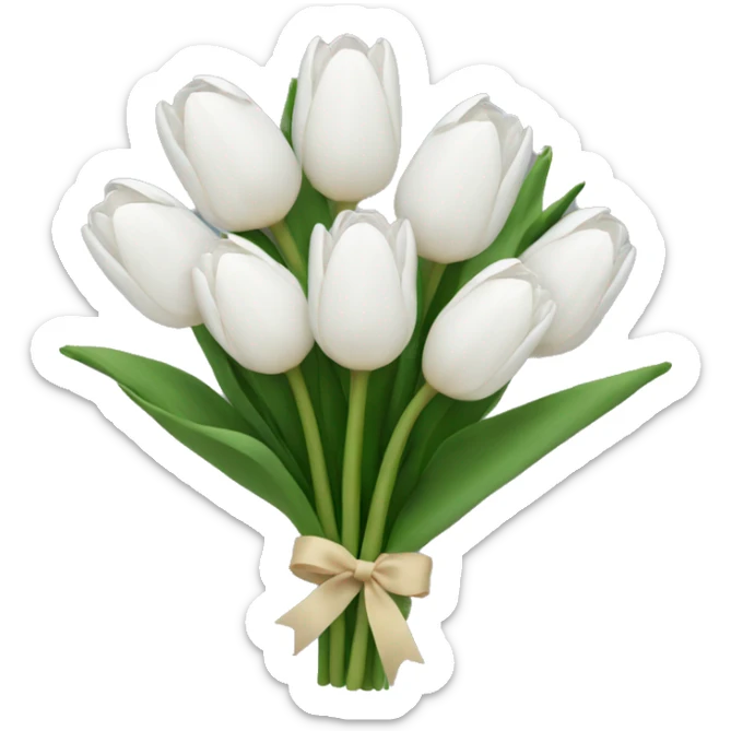 white tulip bouquet  sticker