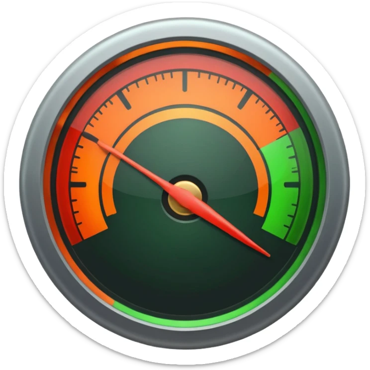 a meter gauge. Use 3 colors. red on the part. Orange on the middle. Green on the right. sticker