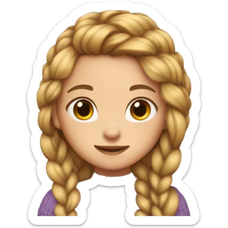 Girl with long hair in a braid  sticker
