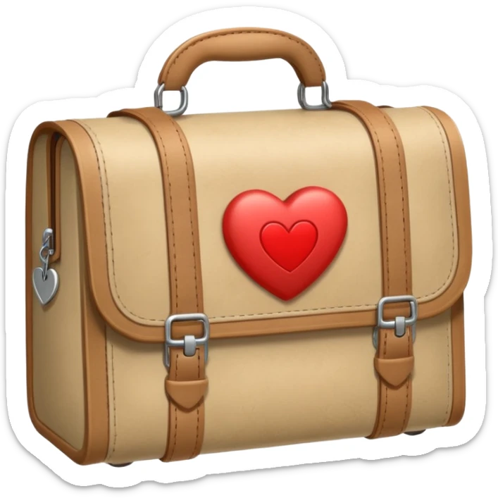 an medical bag in beige with a little heart sticker
