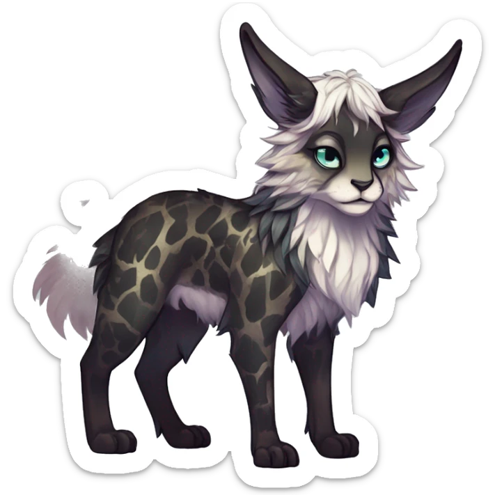 Cool cute Kawaii edgy fantasy shiny animal  fursona Fionbri vernid by griffsnuff & LiLaiRa & Falvie full body sticker