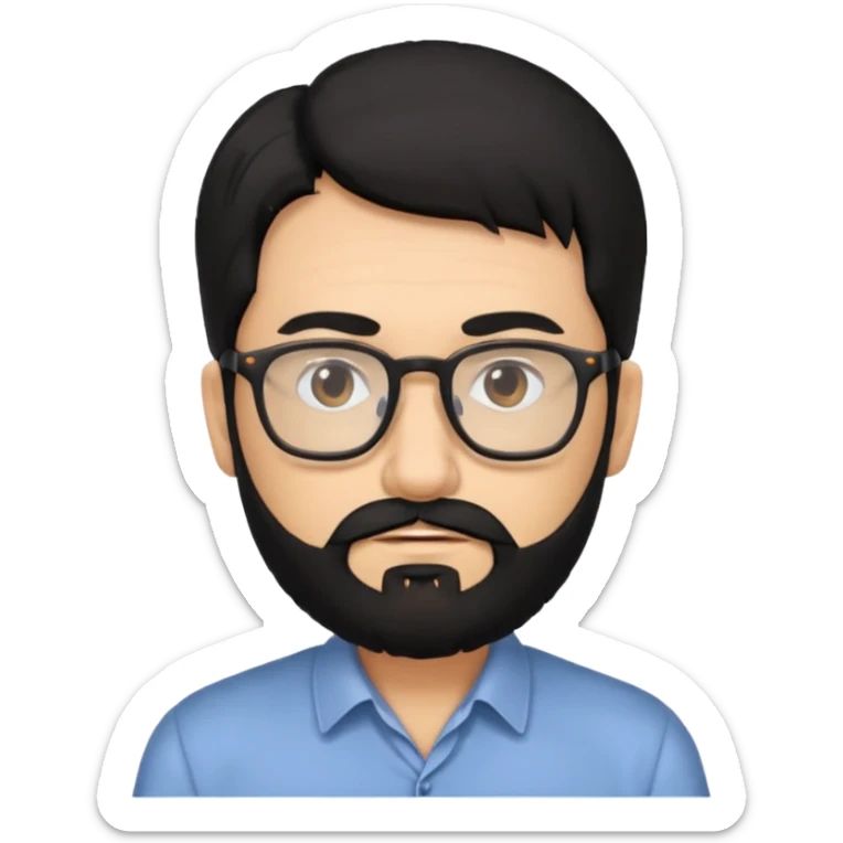 Professor in the la casa de papel TV show, with black hair and beard sticker