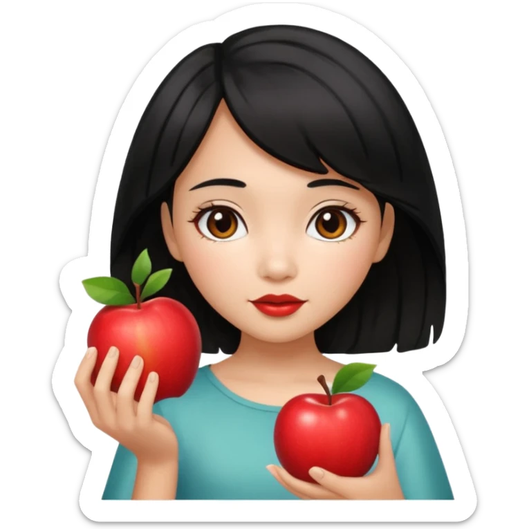 Red girly stuff filipino black hair with straight wavy hair medium length butterfly haircut sticker