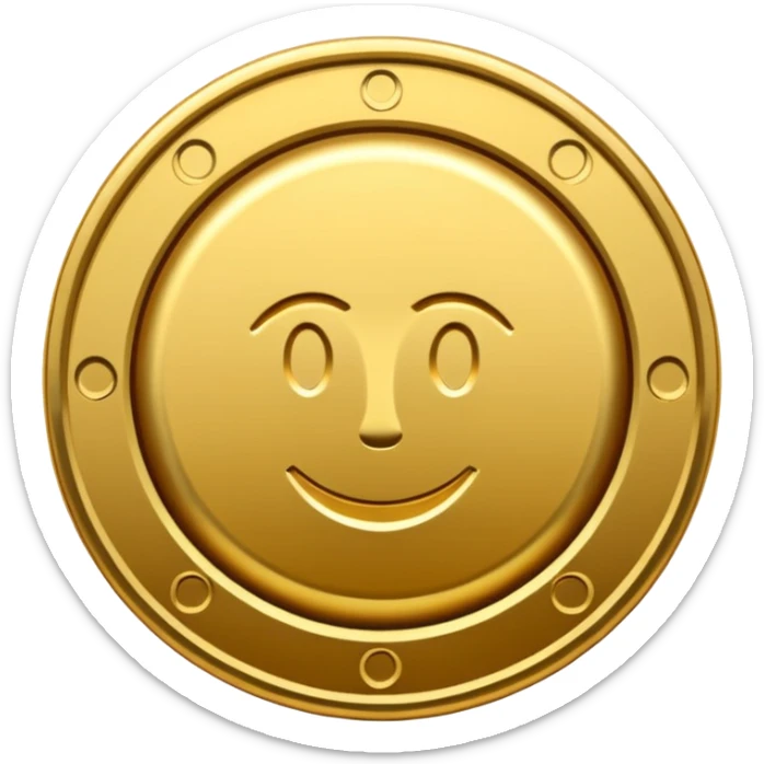 Fais une pièce d'or détailée avec l'inscription F, Fcoins sticker