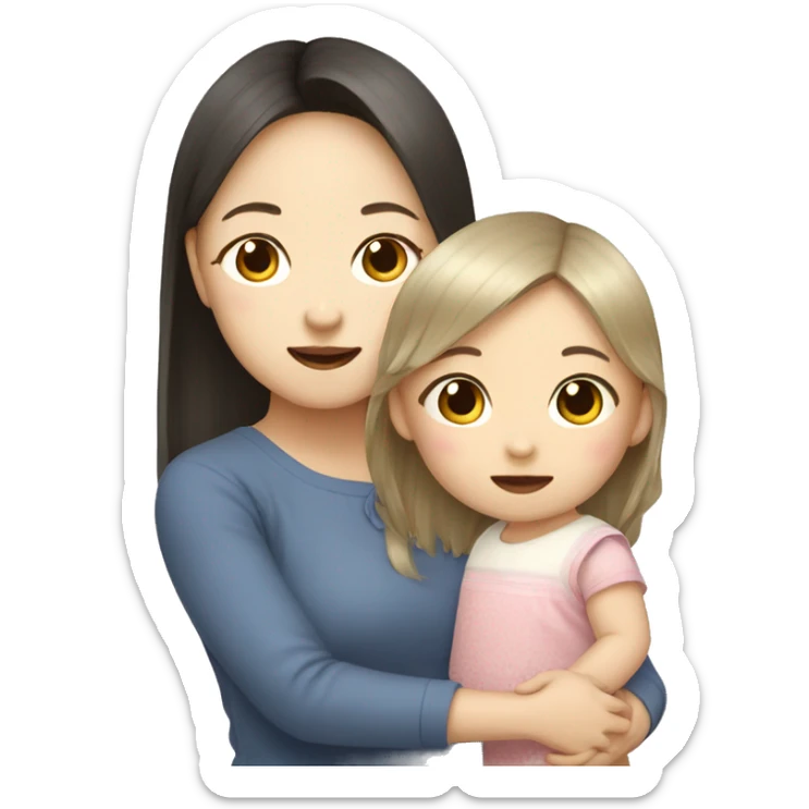 korean sister (a baby girl and a little girl) sticker