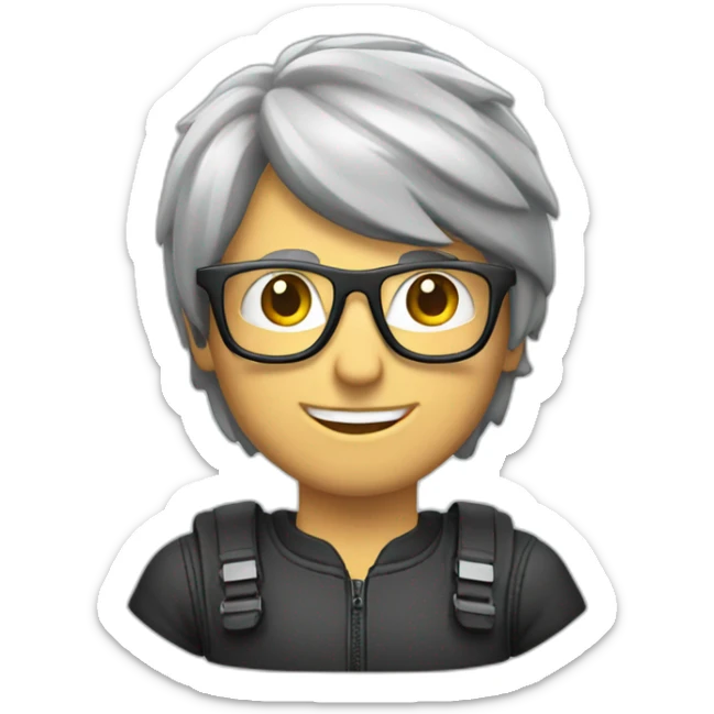 nice guy on a trial bike with helmet and glasses and greyish hair sticker