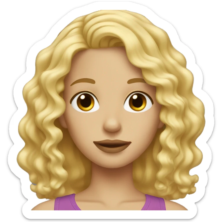 Wavy blonde hair sticker