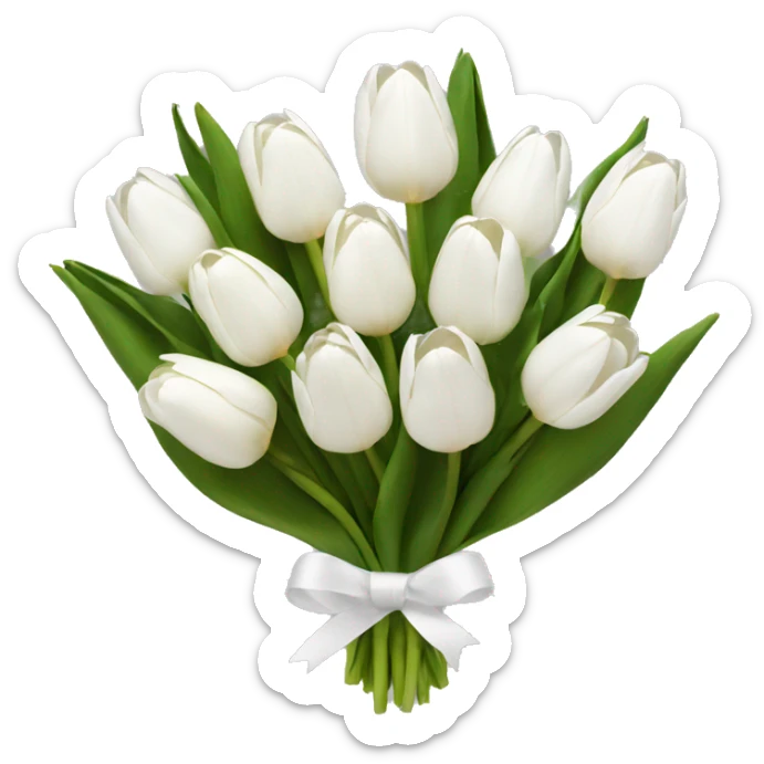 white tulip bouquet  sticker