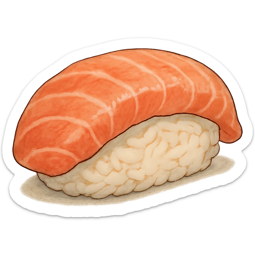 nigiri sushi in ghibli style sticker