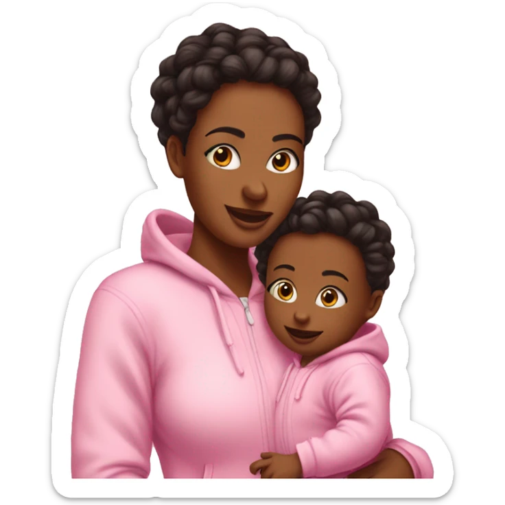 Mum and her baby girl matching in onesies sticker