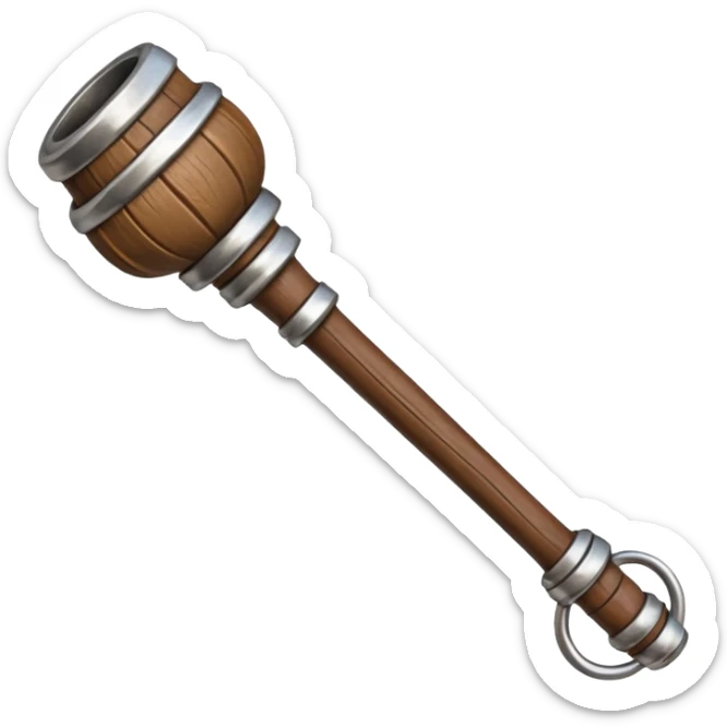 Monk Staff, Staff – Wooden monk’s staff with metal rings at top. sticker