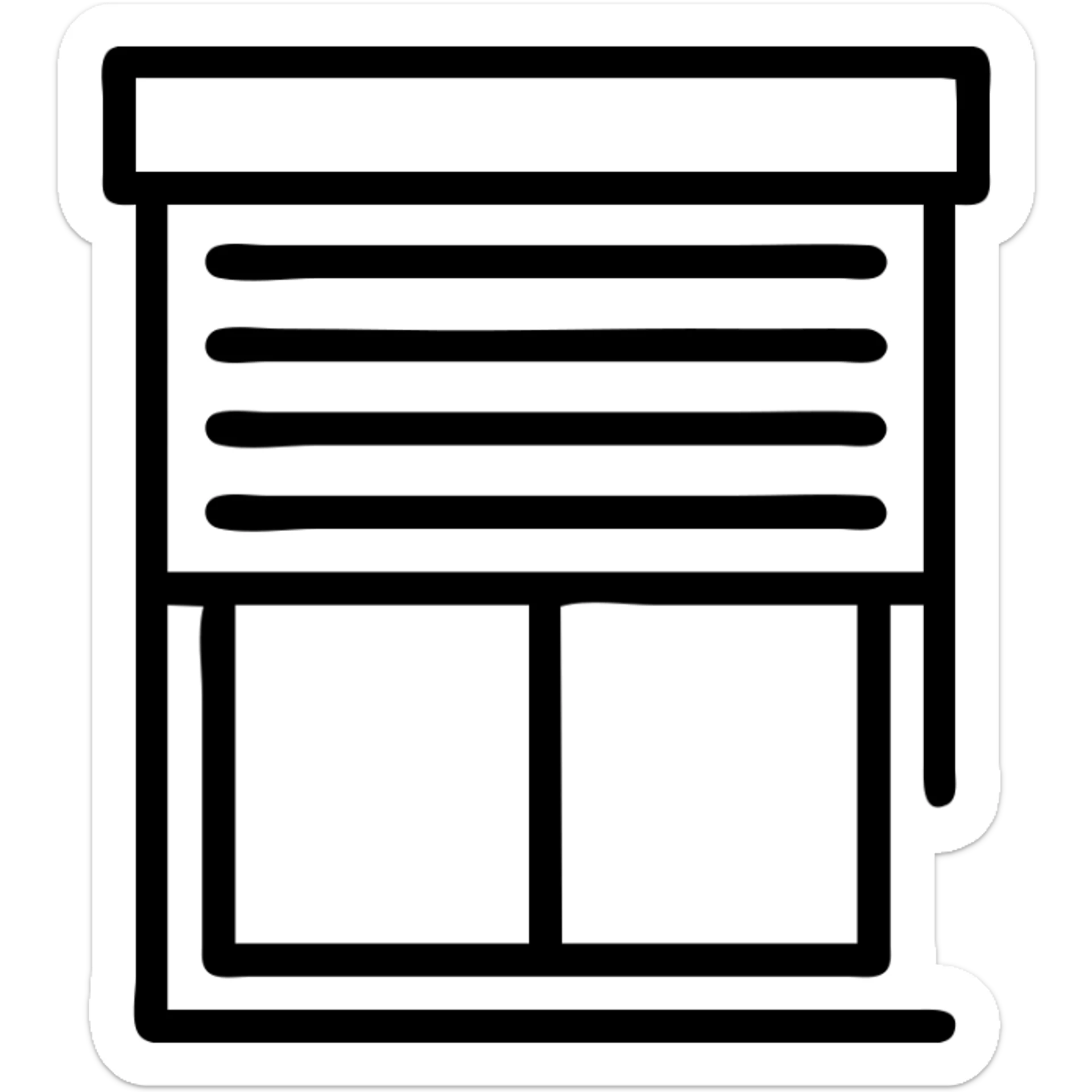Fensterrollladen, simple icon, modern, minimal, clear lines sticker