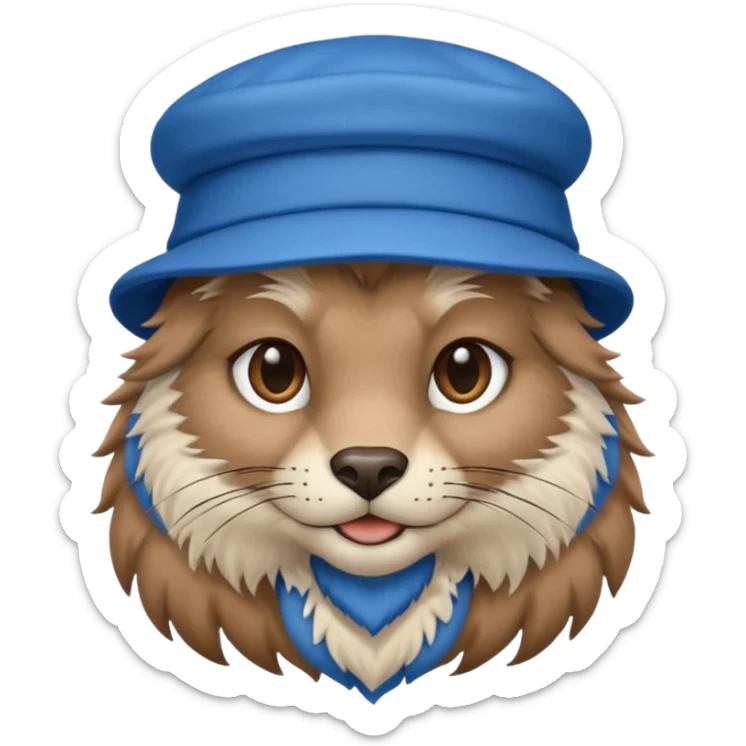 blue hat animal sticker