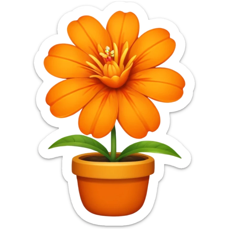 un emoji assez petit : une fleure tropical orange féminine et qui inspire l’été  sticker