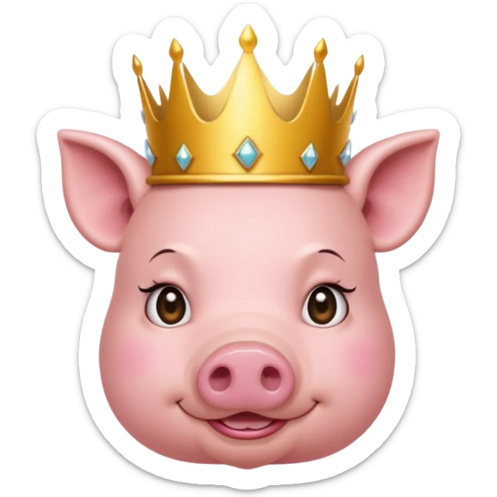 pig princess sticker