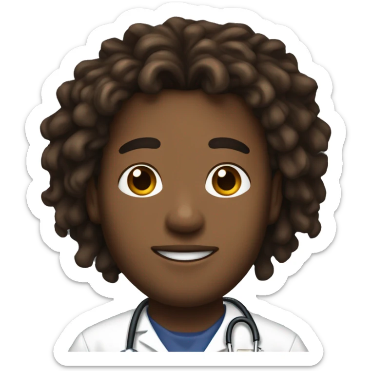 Male ICU registered nurse with freckles, hazel eyes and brown dreadlocks sticker