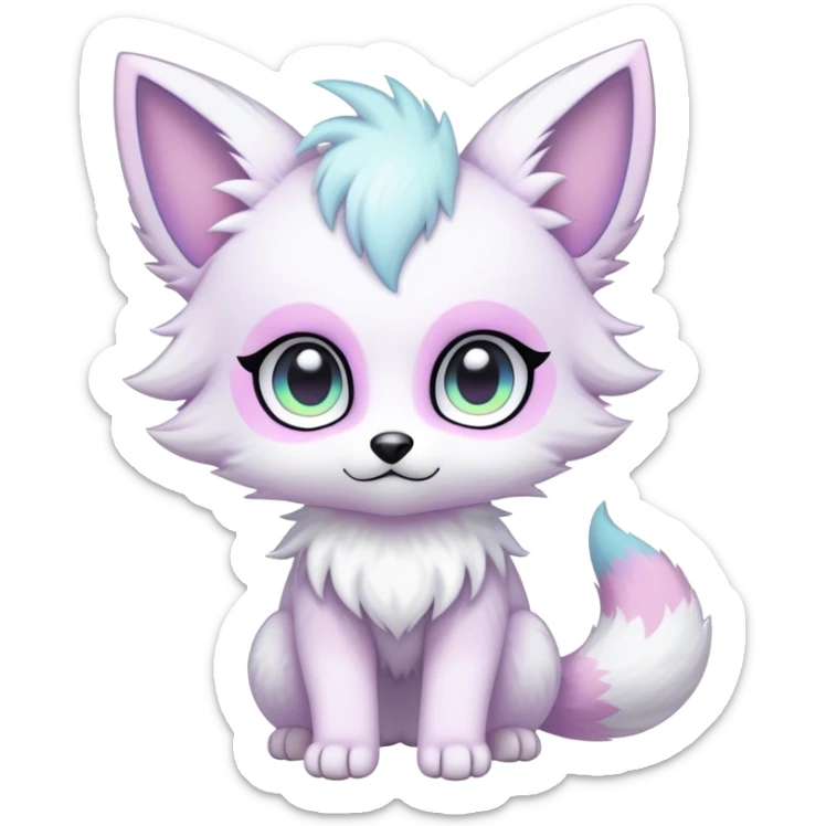 Kawaii pastel edgy colorful ethereal anthro fursona Fakemon sticker