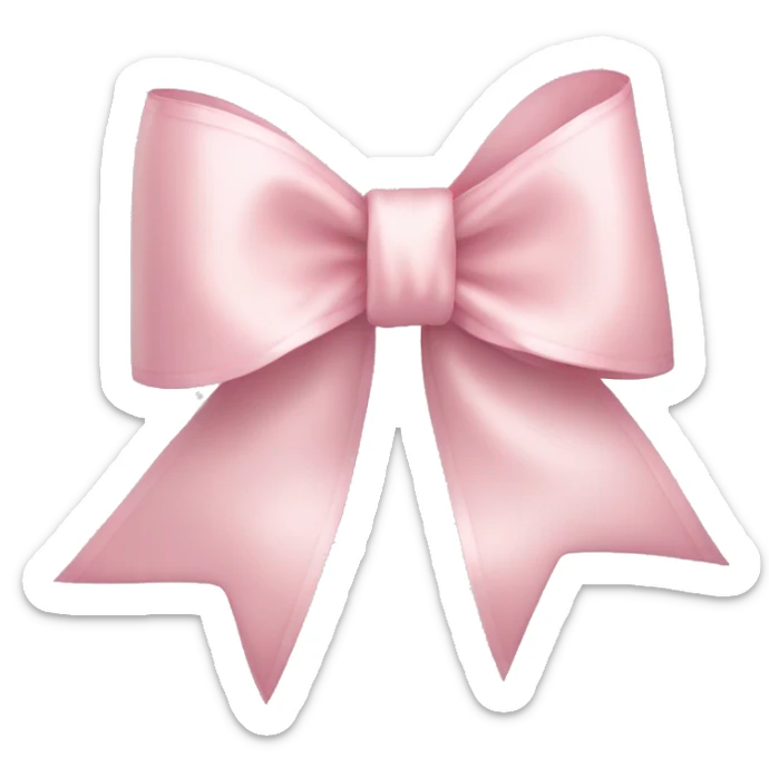 light pink ribbon bow sticker