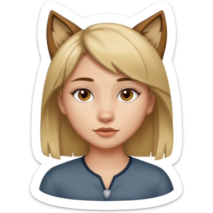 girl with wolf cut brown hair and blonde streaks sticker