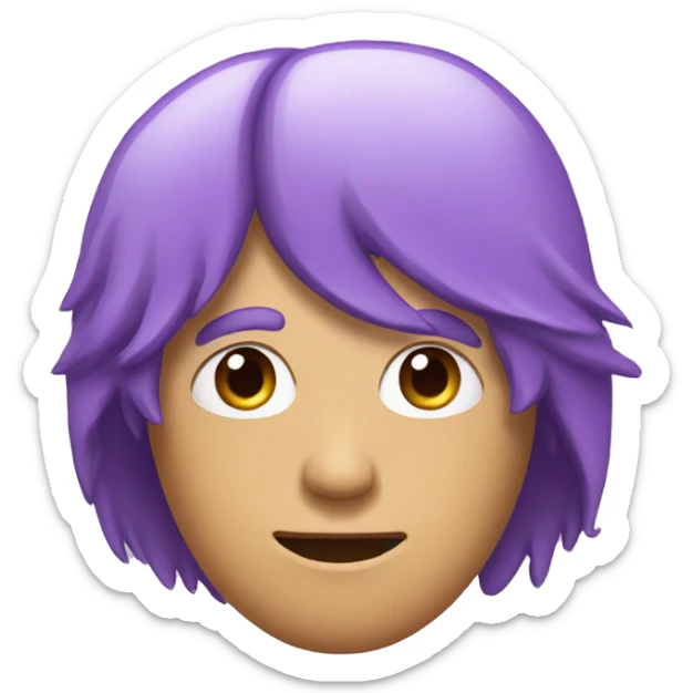 A guy with his face and head covered with hair, but you can see his purple eyes. sticker