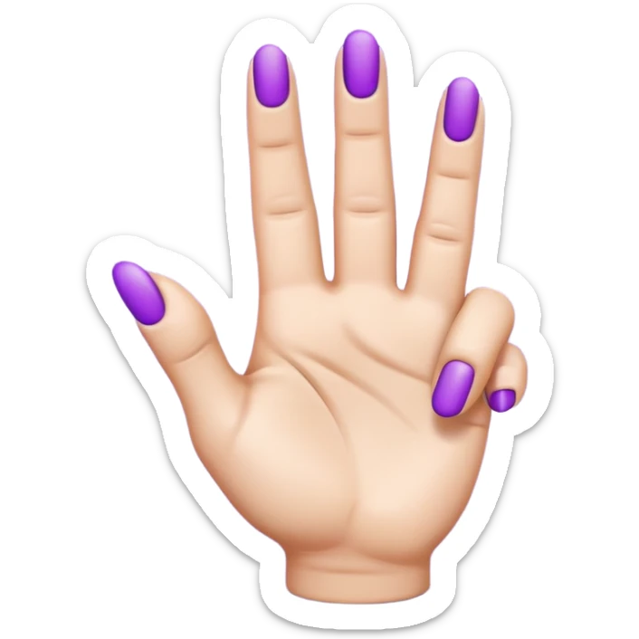 A single human hand in 3D emoji style, colored entirely in vibrant purple. The hand makes the ‘index finger pointing upward’ gesture: only the index finger is raised, all other fingers are folded. Smooth glossy texture, simple shading, no background. sticker
