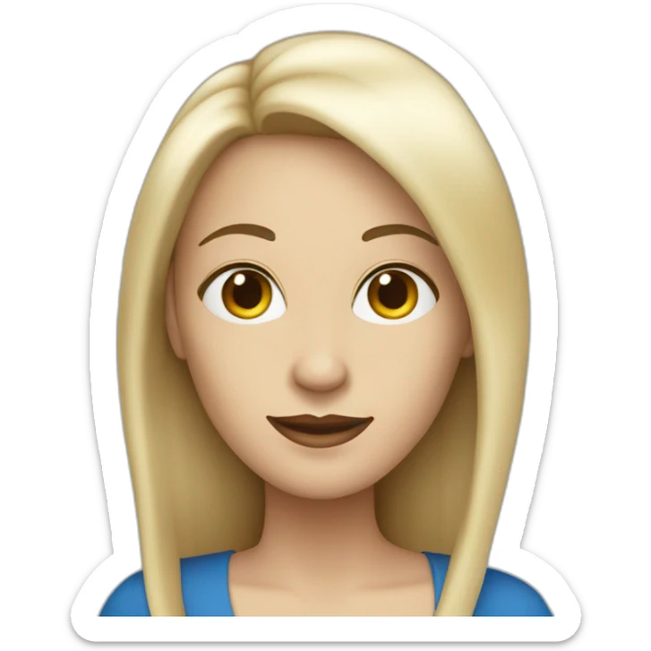 white jazz singer with blue straight long hair, woman, 43 years old sticker