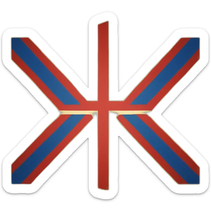 flag of Ingermanland yellow background with Scandinavian cross blue with red outline sticker