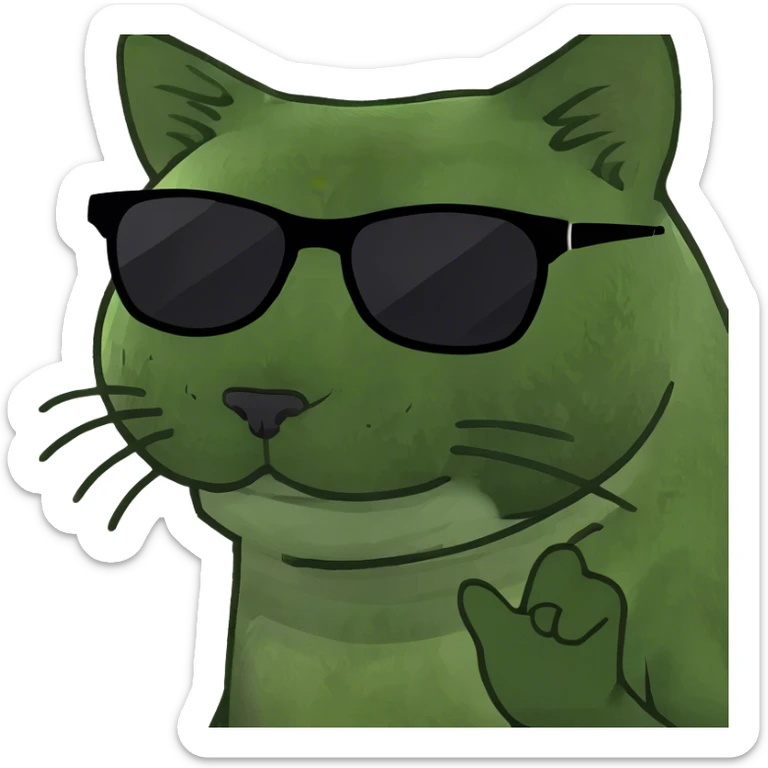 Cat with sunglasses sticker