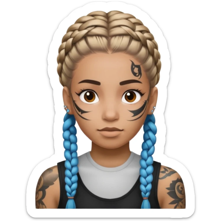 braided and tattoedbraided with lots lots lots of face tattooes sticker