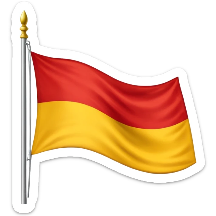 Crear una bandera con franja roja, amarilla y negra del mismo tamaño inspirada en la de Alemania sticker