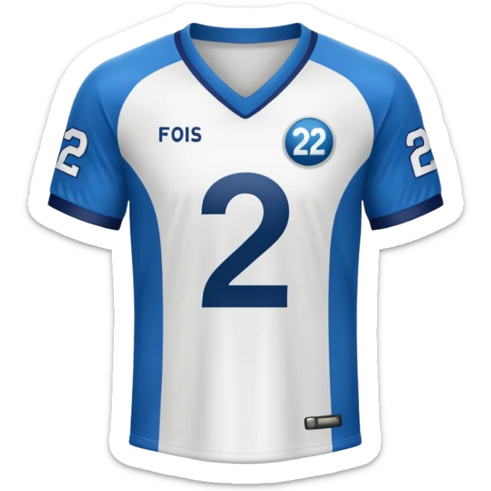 White football jersey turn around with number 22 and my name RONIHO  sticker