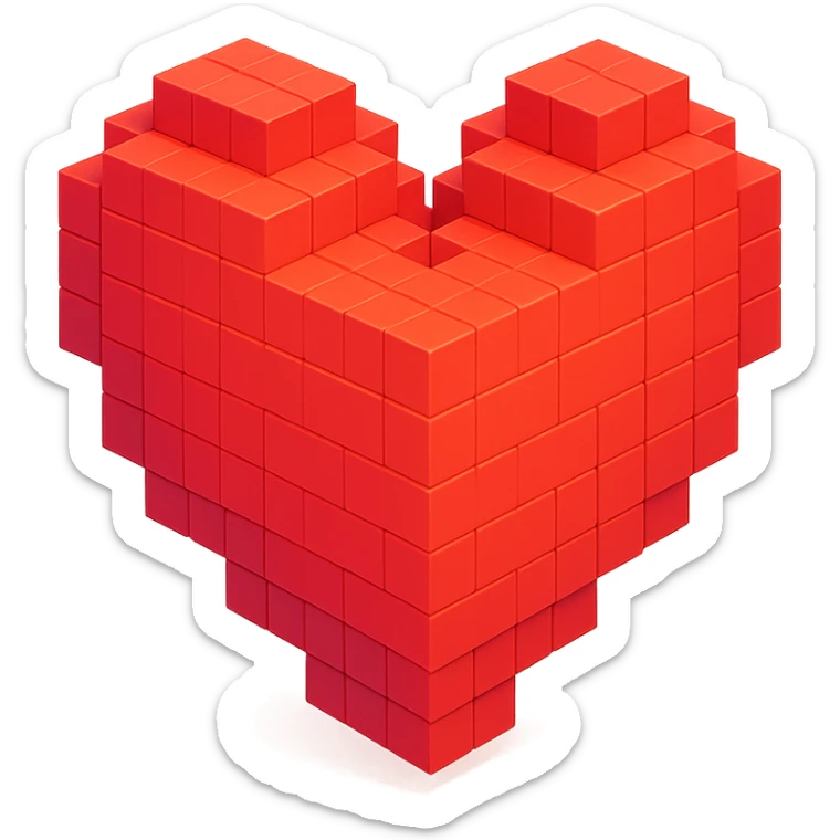 Heart red sticker
