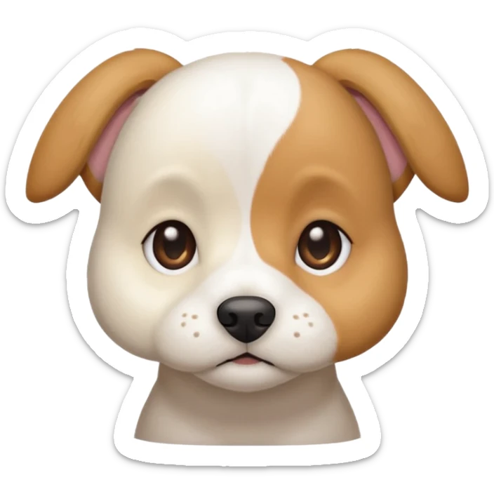 a white beagle x maltese x chi dog the size of a kelpie with light brown ears and a light brown patch on one eye sticker