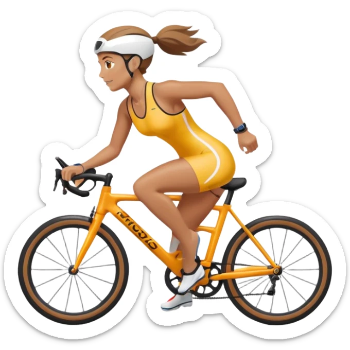 Femme qui fait du triathlon (natation vélo et course à pied) sticker