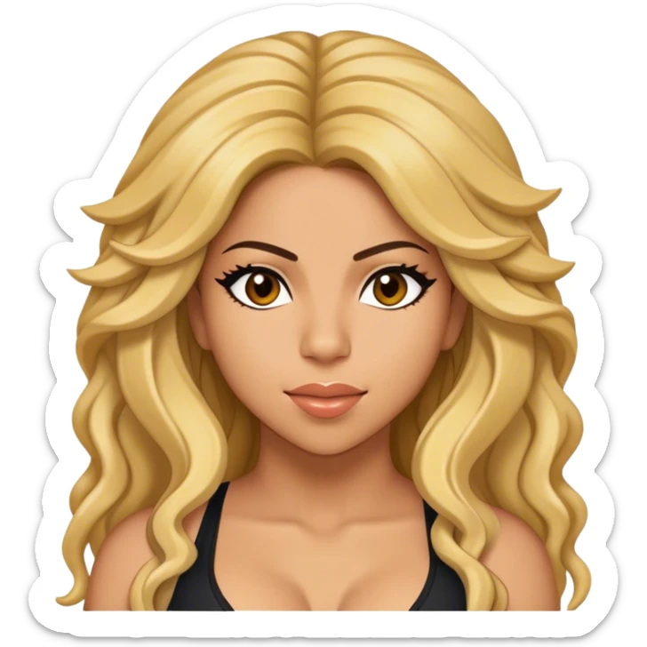 Cinematic Realistic portrait of Shakira, shown as a dynamic pop icon with expressive features and detailed modern attire, illuminated by vibrant, energetic lighting that highlights her global influence sticker