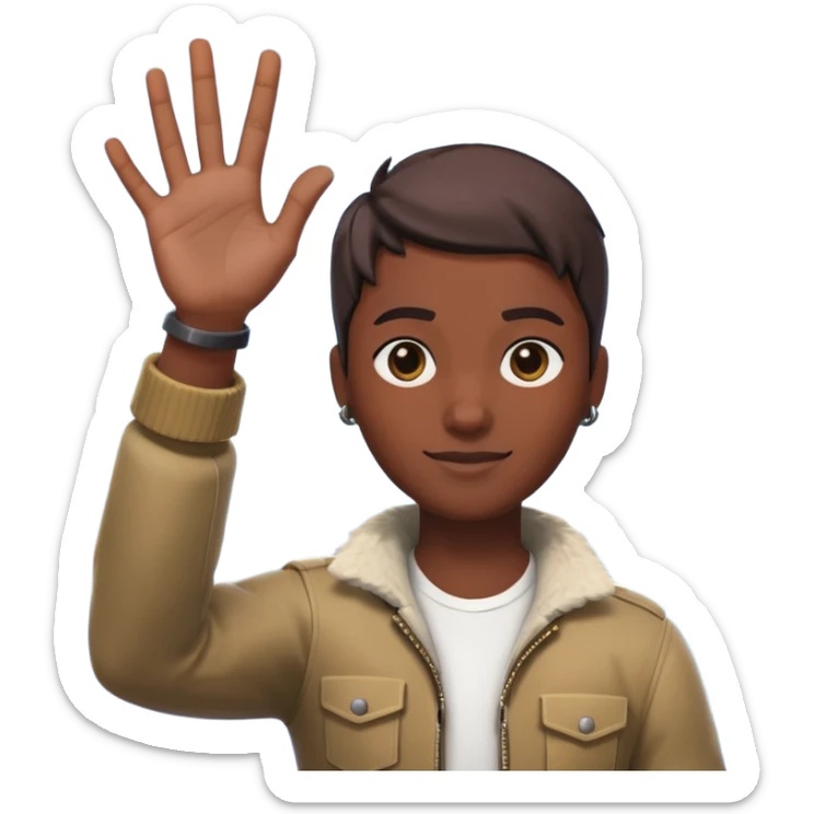 Que este 🙋🏾emoji envés que saludé haga con mano la forma de el emote de fornite toma la L sticker