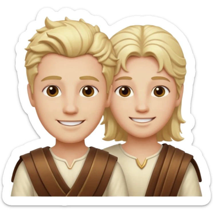 Castor and Pollux, The Twin Gods from Gods and Goddesses with blonde hair, cream outfit sticker