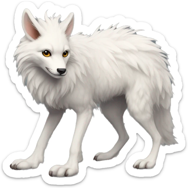 Modern Realistic Rare Fantasy Fluffy Slim Vernid-Trico-species by LiLaiRa, full body sticker