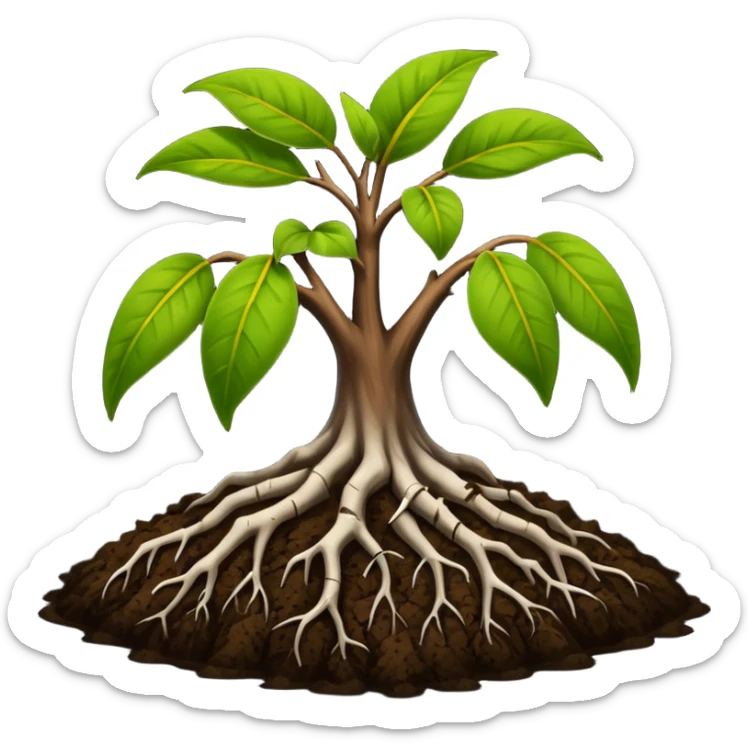 soil organic carbon with mangroves dropping leaves onto soil to rot sticker