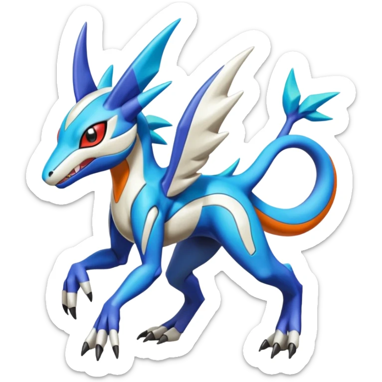 Colorful Meloetta-Latios-Wargreymon-Sergal-Pokémon-Digimon-Fakémon-fusion-hybrid-creature sticker