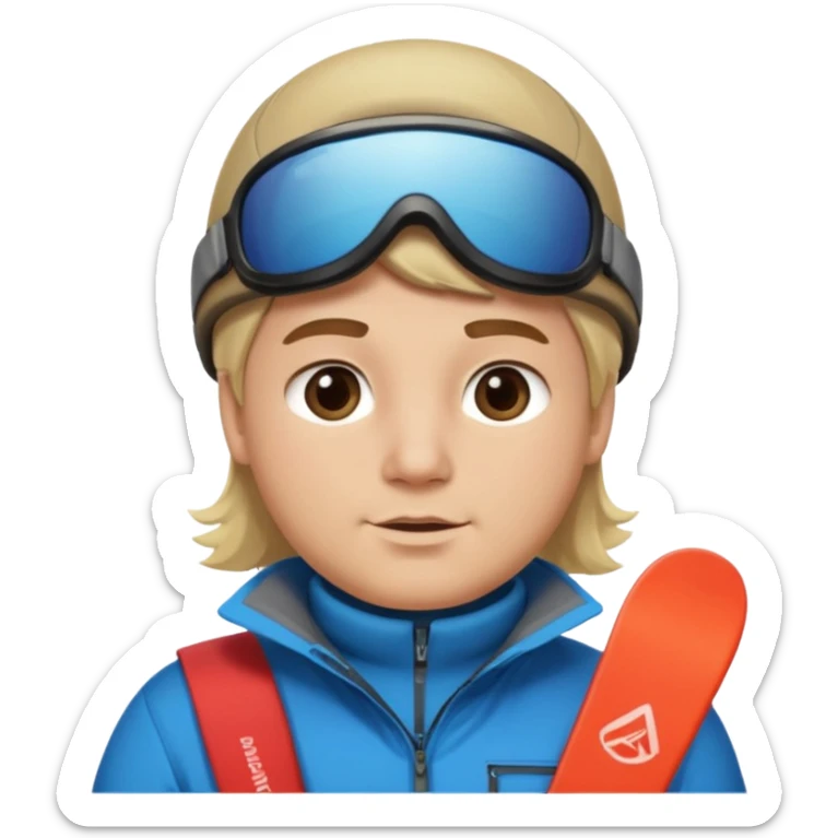 blonde guy with chubby brown hair grey eyes girl in ski 🎿 resort sticker