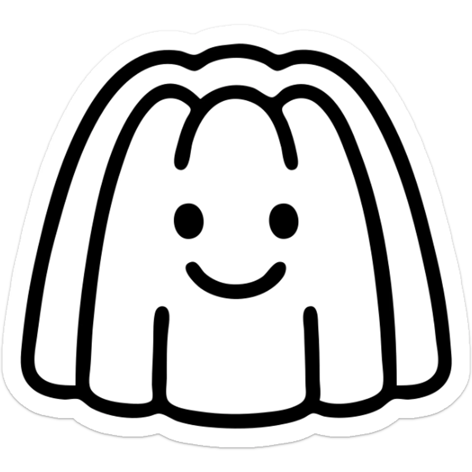 orange jelly with a smile, simple outlined icon style sticker