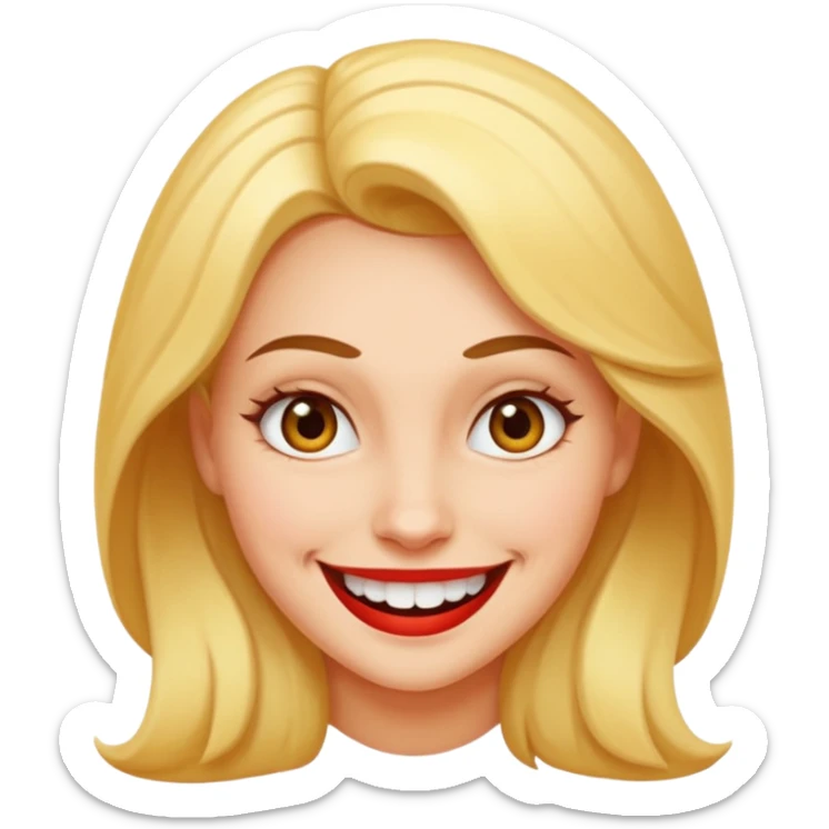 facial Upselling scam women fake sympathetic smile, predatory grin, saccharine smile, smirk sticker