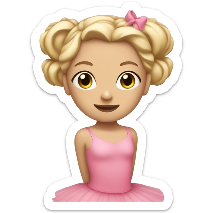 ballerina with blonde hair and pink dress sticker