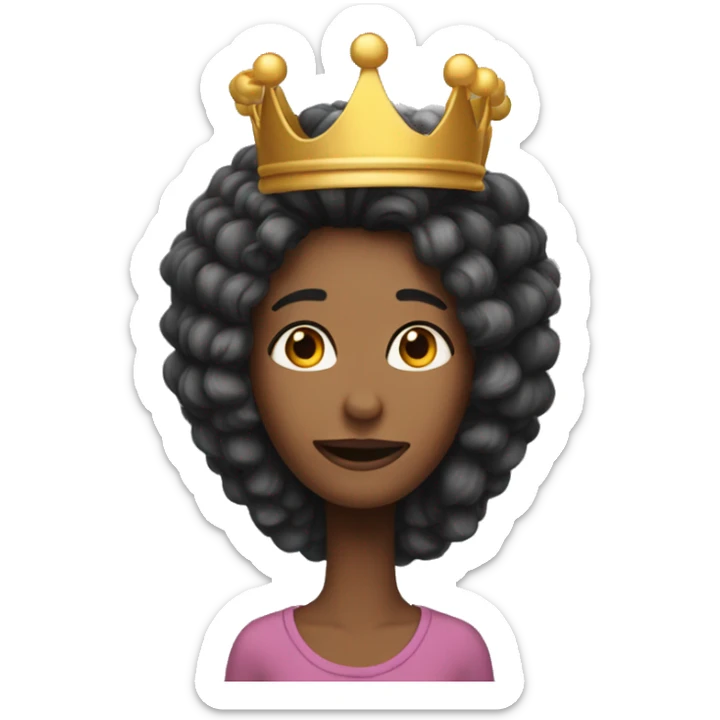 Make the top part of her hair a crown instead of a bunch of clump hair sticker