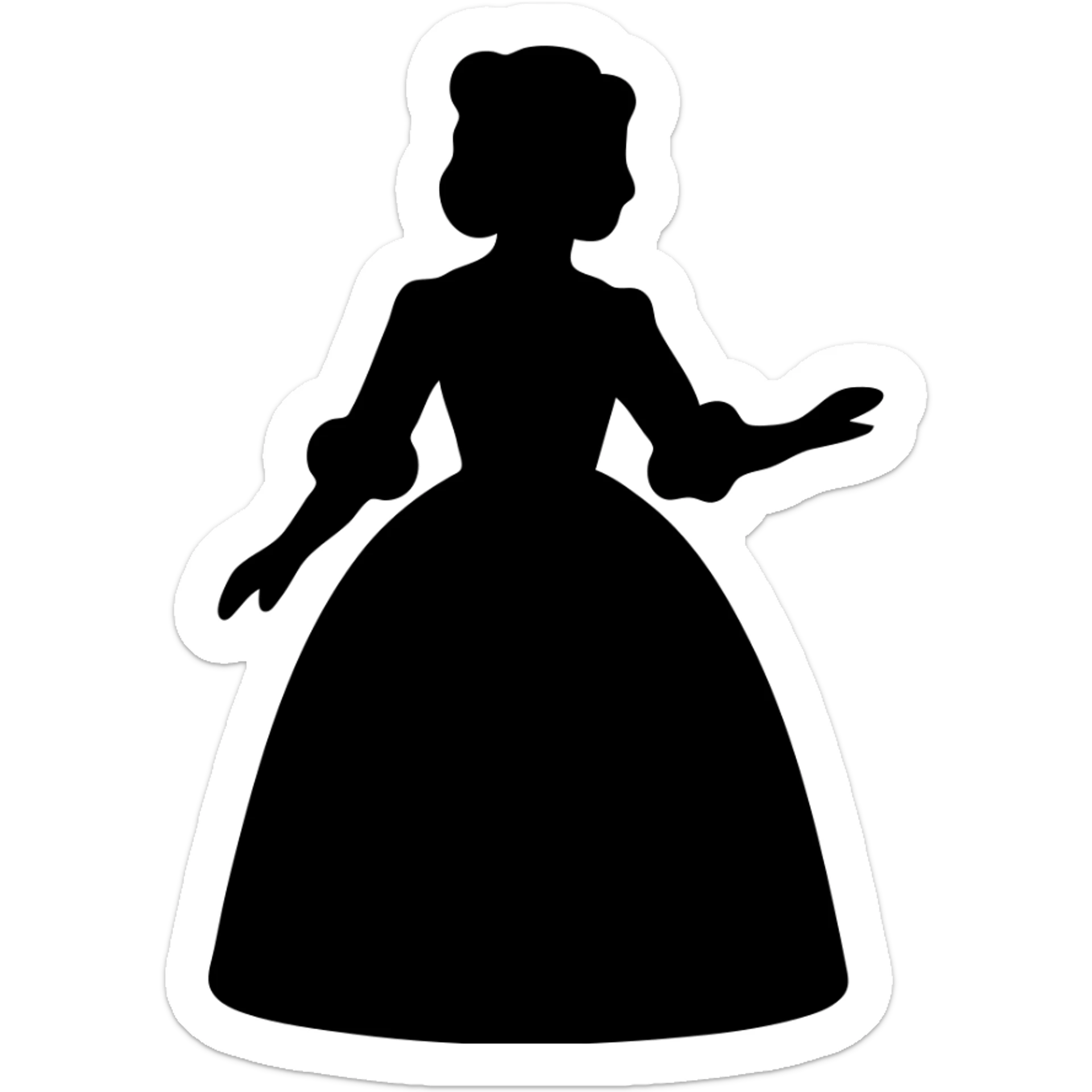 vintage rococo mixed woman with brown hair and light skin in a light pink beautiful gown sticker