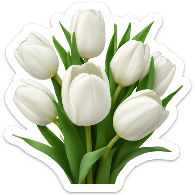 white tulip bouquet  sticker