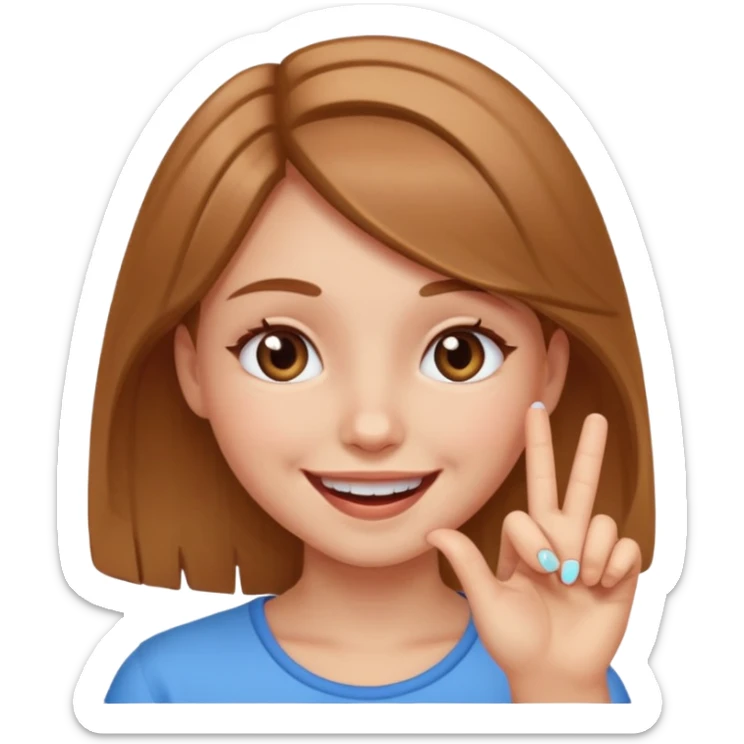 girl who bites the tip of her finger and smiles and rise her eyes  sticker